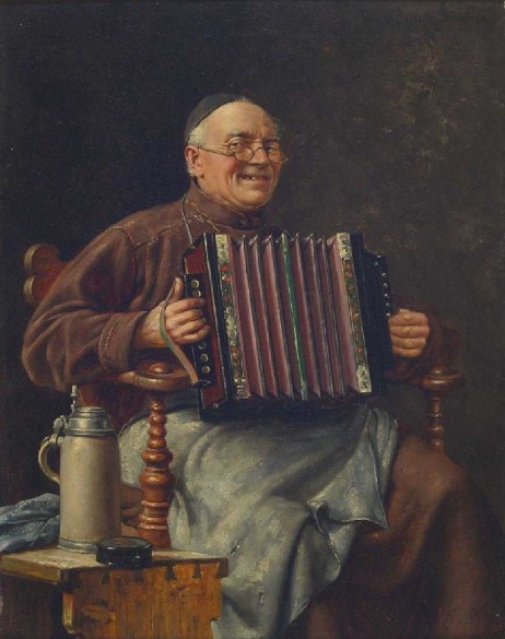 SCHOLZ Max - Monk playing accordion
