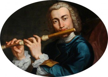 TRAVERSI Gaspare - Portrait of a young musician playing a flute