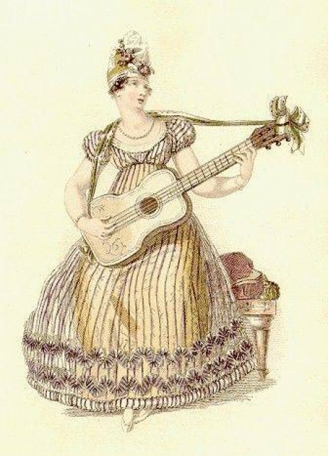 ANONYMOUS - Lady with guitar - 1819