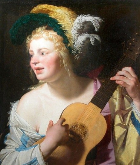 HONTHORST Gerrit Van - Woman playing the guitar