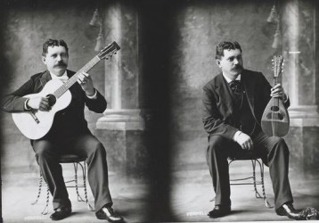 PENNELL Joseph Judd - Double Portrait of Professor Sherry Holding Guitar and Mandolin