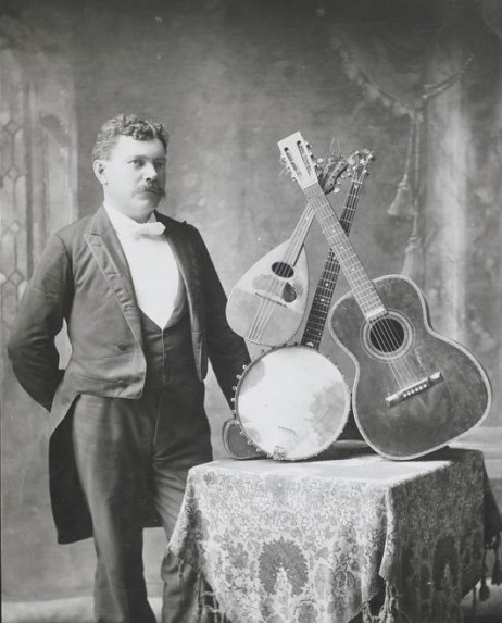 PENNELL Joseph Judd - Portrait of Professor Sherry with Banjo, Guitar, and Mandolin 