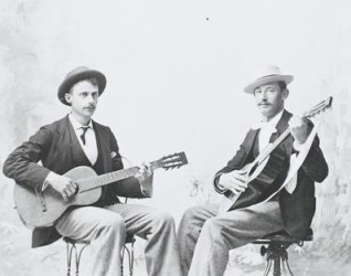 PENNELL Joseph Judd - Portrait of Schwenson and Larkin Playing Guitars 