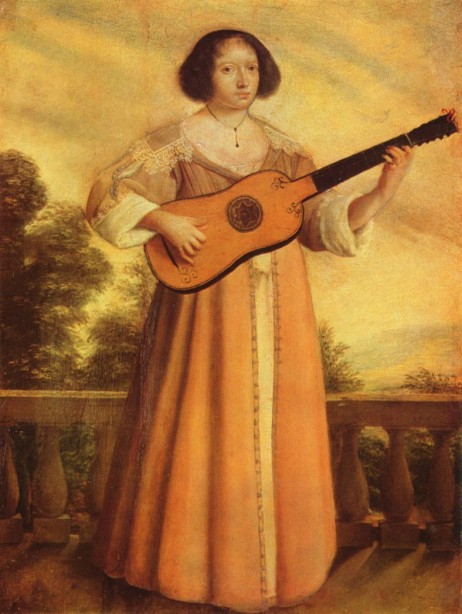 QUESNEL Augustin - Woman playing a guitar