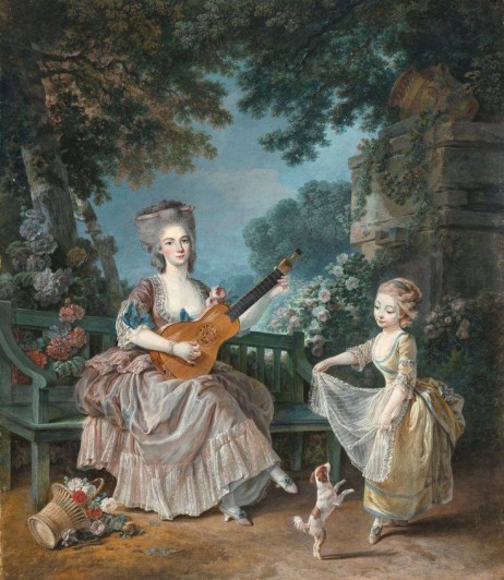 TRINQUESSE Louis-Roland - A Lady Playing Guitar and a Girl dancing