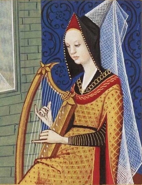 ANONYMOUS - Dame jouant de la harpe