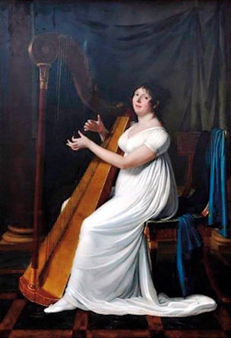 DEVILLERS Georges  - Jeune femme à la harpe