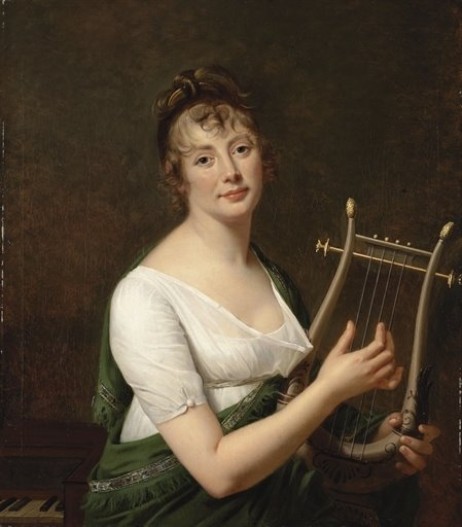 LEFEVRE Robert  - Portrait de femme à la lyre assise au piano 