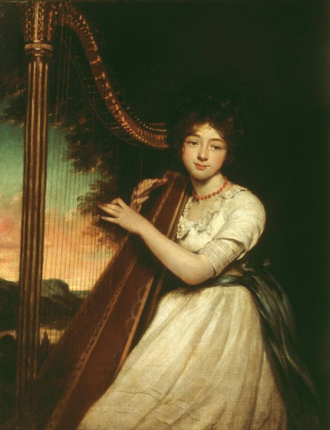 NORTHCOTE James  - A young lady playing the harp 