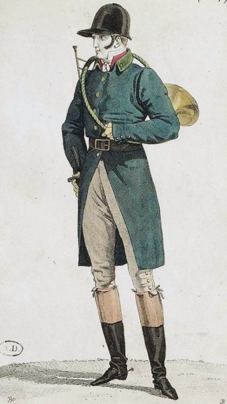 ANONYMOUS - Costume parisien, Chapeau de velours, redingote de drap 