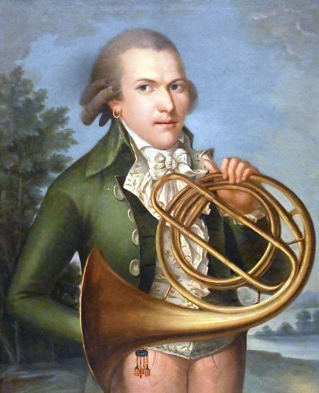 ANONYMOUS - Portrait of a man with a French Horn