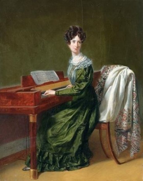 DELACROIX Eugène - Femme assise à son piano forte