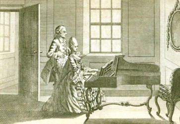 ANONYMOUS - A couple, lady playing music
