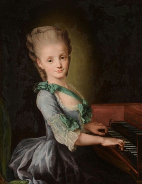 VESTIER Antoine  - Jeune fille jouant du clavecin