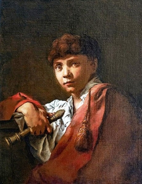 ANONYMOUS - Boy holding a soprano recorder