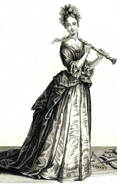 ANONYMOUS - Femme qui jouant le flute à bec 