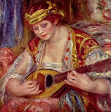 RENOIR Auguste  - Girl playing Mandolin