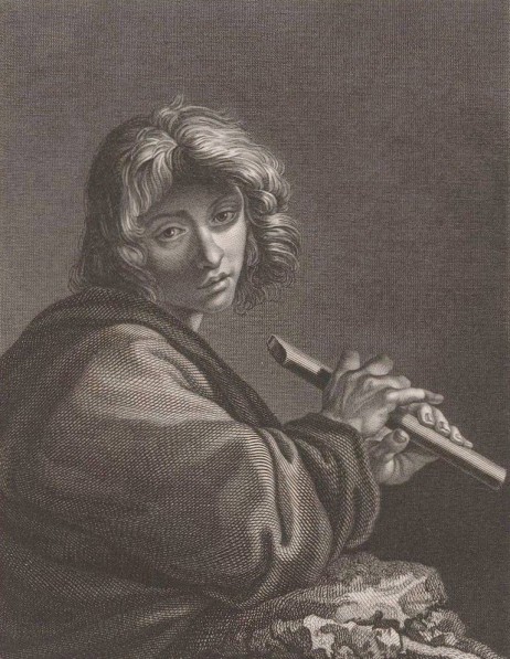 CARAVAGGIO Michelangelo Merisi - Le Fluteur gravé par Mondet
