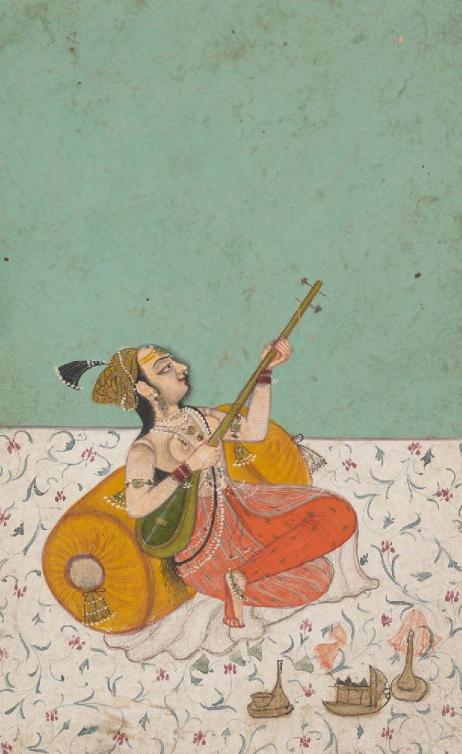 ANONYMOUS - Rajasthan Lady Musician Playing a Sitar 