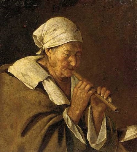 JACOBSZ Lambert  - Old woman playing flute
