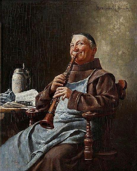 SCHOLZ Max - Monk playing the clarinet