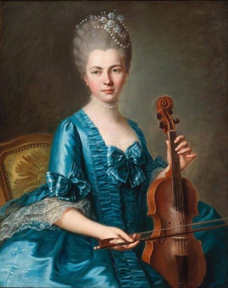 VOIRIOT Guillaume  - A young musician in a light-blue silk dress