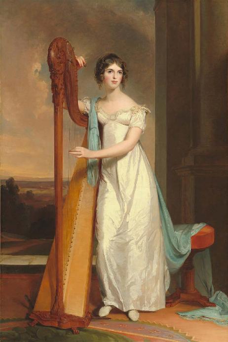 SULLY Thomas - Lady Eliza Ridgely with a harp 