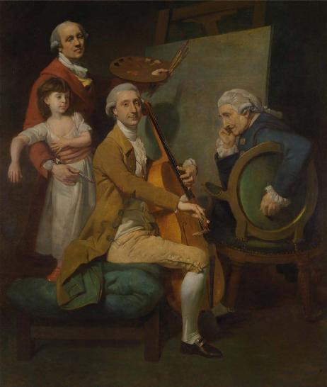 ZOFFANY Johann - Self-Portrait with His Daughter Maria Theresa, James Cervetto, and Giacobbe Cervetto 