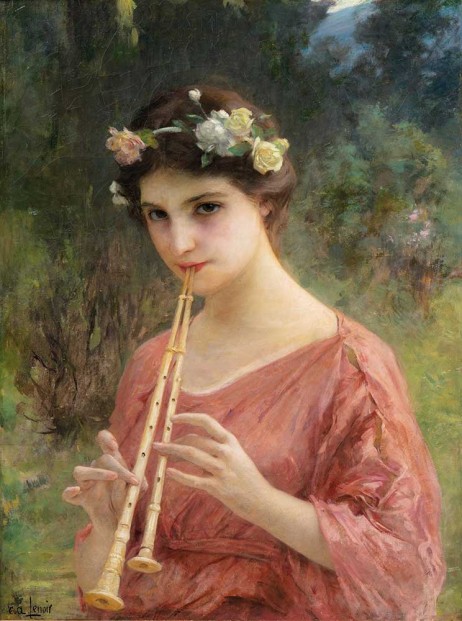 LENOIR Charles Amable - Jeune fille à l'aulos (ou la flûte double)