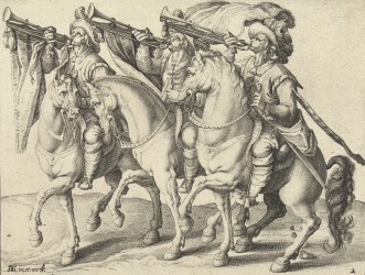 GHEYN Jacob de  - Drie trompetters te paard