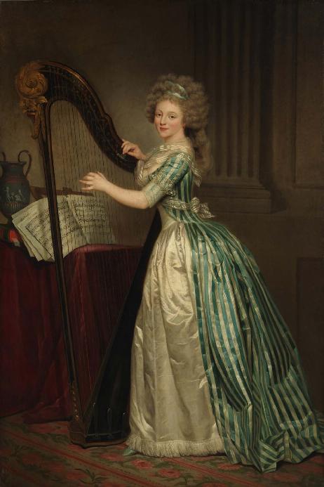 DUCREUX Rose-Adelaïde - Self-Portrait with a Harp 