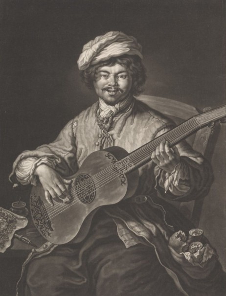 HAID Johann Lorenz - Playing guitar after AMOROSI Antonio (1660-1738)