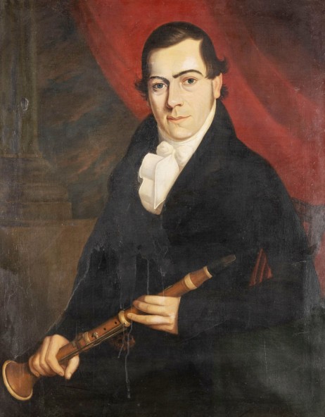 ANONYMOUS - Portrait of a gentleman holding a clarinet