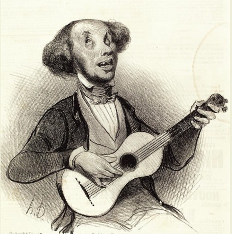 DAUMIER Honoré - Le guitariste amateur