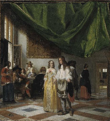 HOOCH Pieter Hendricksz de - Merry company in a hall