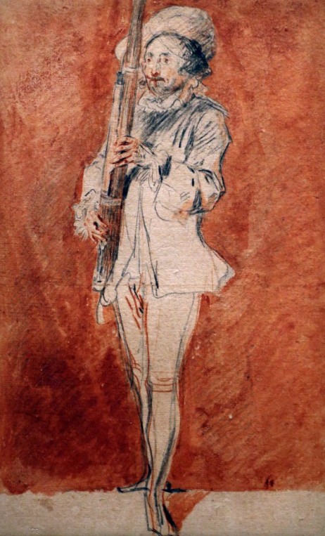 WATTEAU Jean Antoine - Joueur de basson en pied