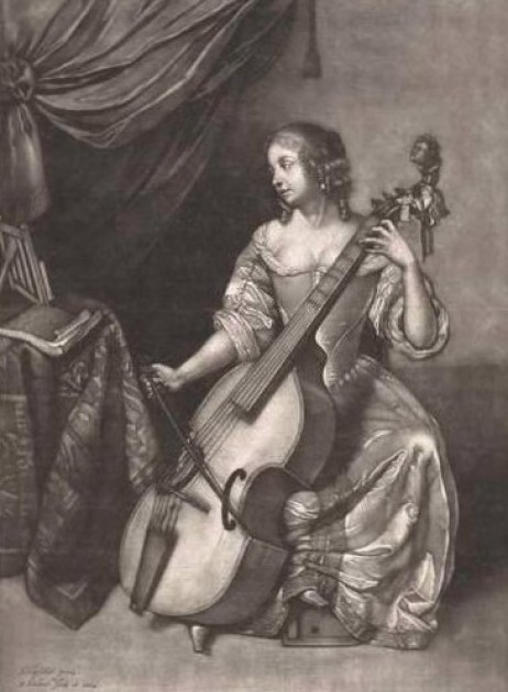 ANONYMOUS -  Lady playing viola da gamba