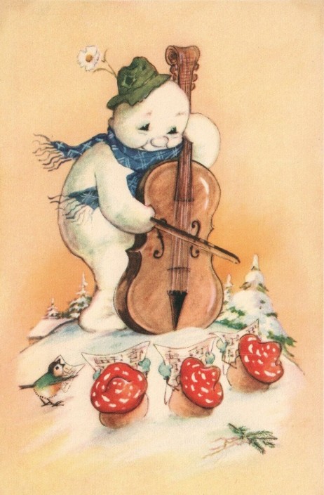 ANONYMOUS - Snowman playing cello