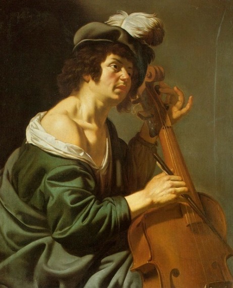 BIJLERT Jan Harmensz van - Young man playing a violone or bass violin