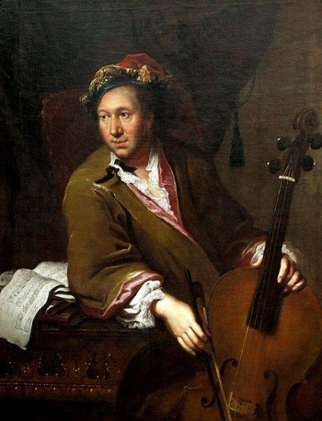 GROOTH Georg Christoph - Portrait of a man with violoncello 