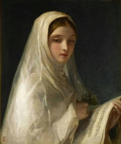 ANONYMOUS - Young nun with sheet music