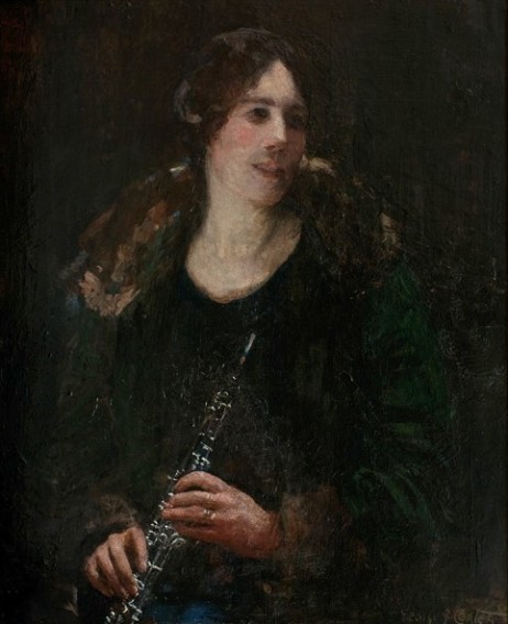 COATES George James - Maude Melliar holding her oboe -  c.1920